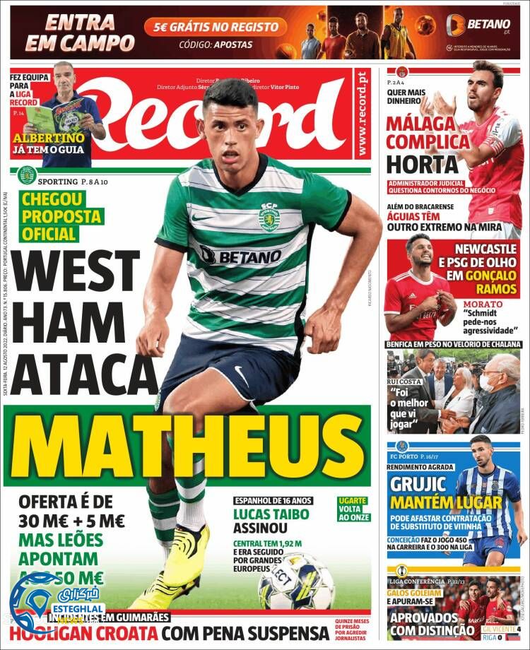 روزنامه ورزشی رکورد جمعه21 مرداد 1401 