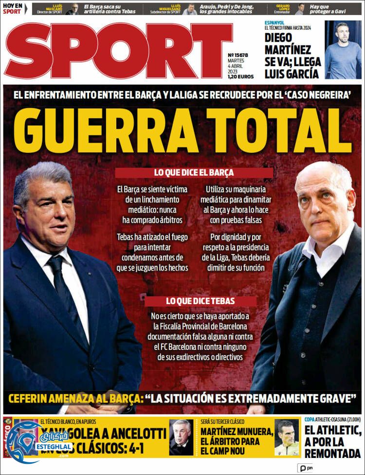 روزنامه  ورزشی  اسپورت سه شنبه 15 فروردین 1402 