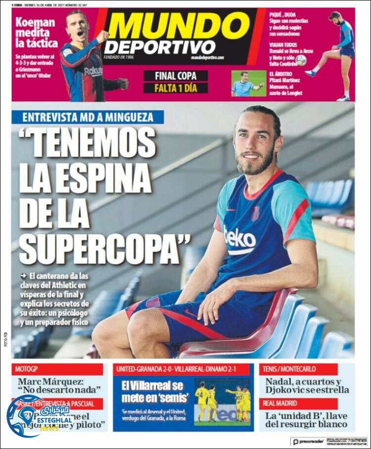 روزنامه ورزشی موندو دپورتیوو جمعه 27 فروردین 1400