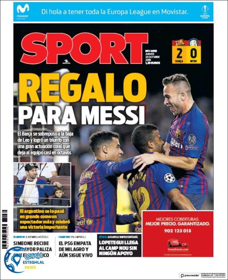 روزنامه اسپورت پنجشنبه 3 آبان 1397 