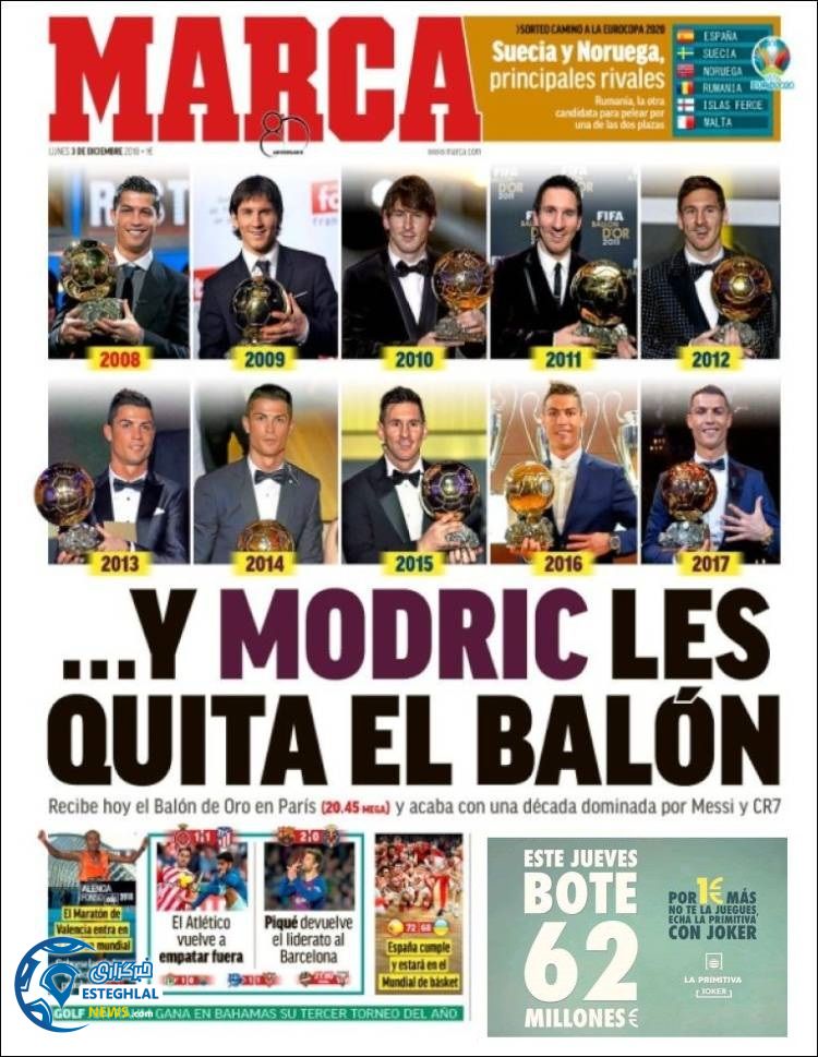 روزنامه ورزشی مارکا دوشنبه 12 آذر 1397