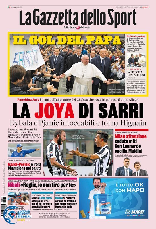 روزنامه ورزشی گاتزتا دلو اسپورت شنبه 4 خرداد 1398