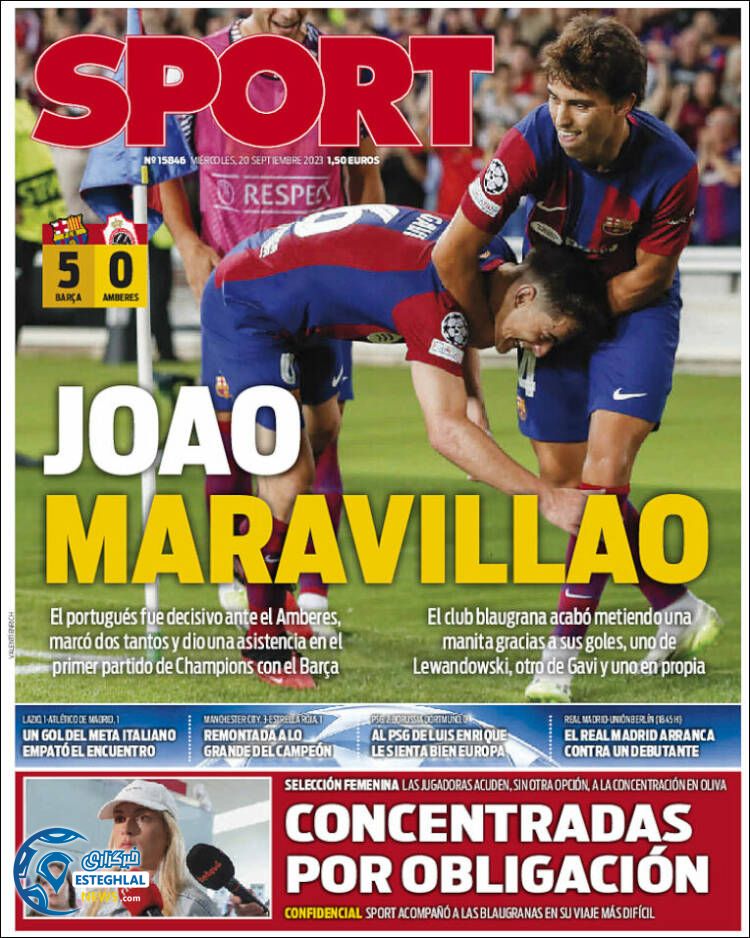 روزنامه ورزشی اسپورت چهارشنبه 29 شهریور 1402