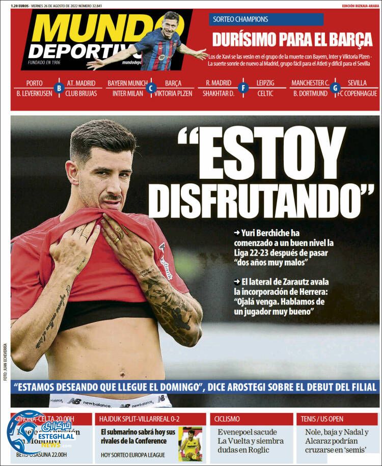 روزنامه ورزشی موندو دپورتیوو جمعه 4 شهریور 1401