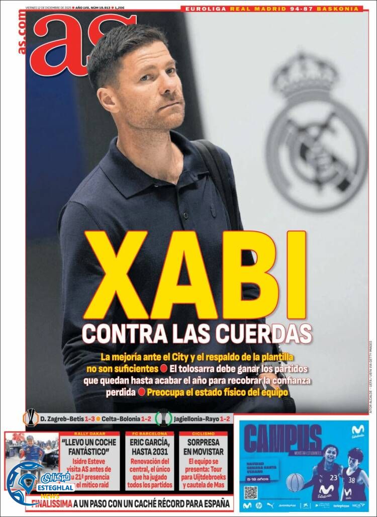 روزنامه  ورزشی  آ اس جمعه 21 آذر 1404 