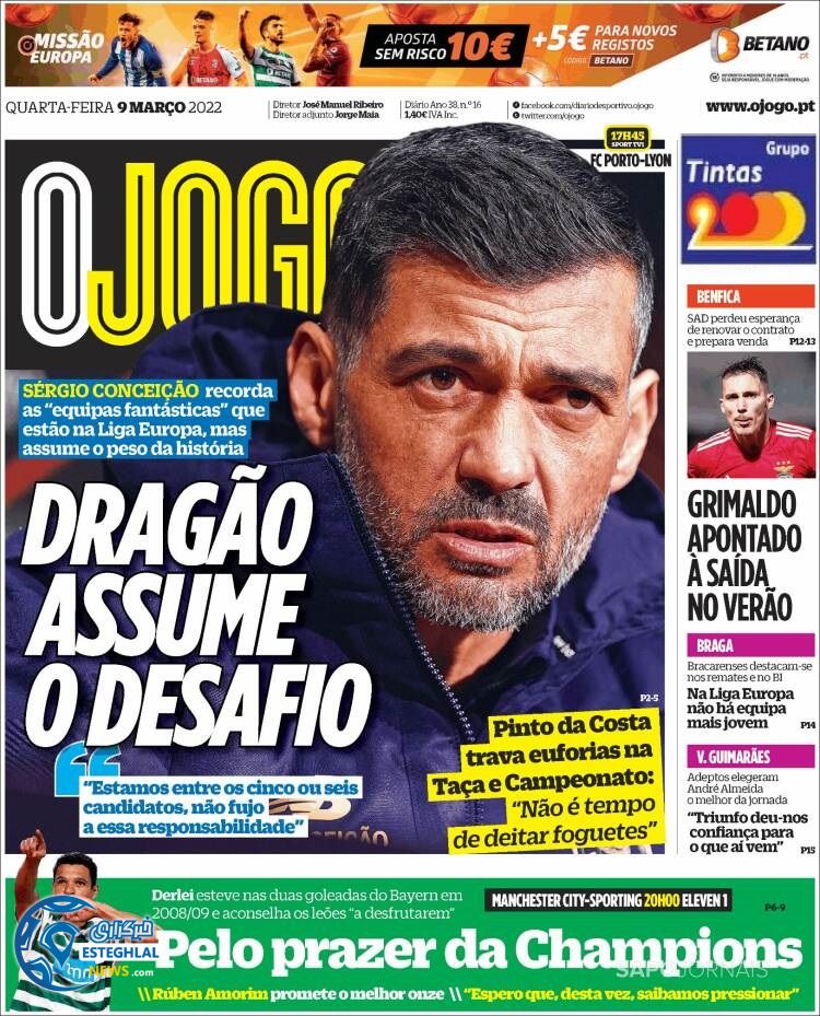 روزنامه ورزشی اوجوگو چهارشنبه 18 اسفند 1400