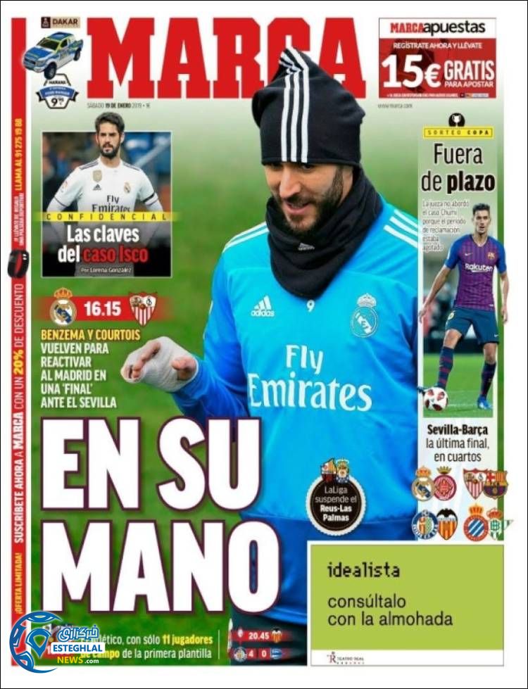 روزنامه ورزشی مارکا شنبه 29 دی 1397