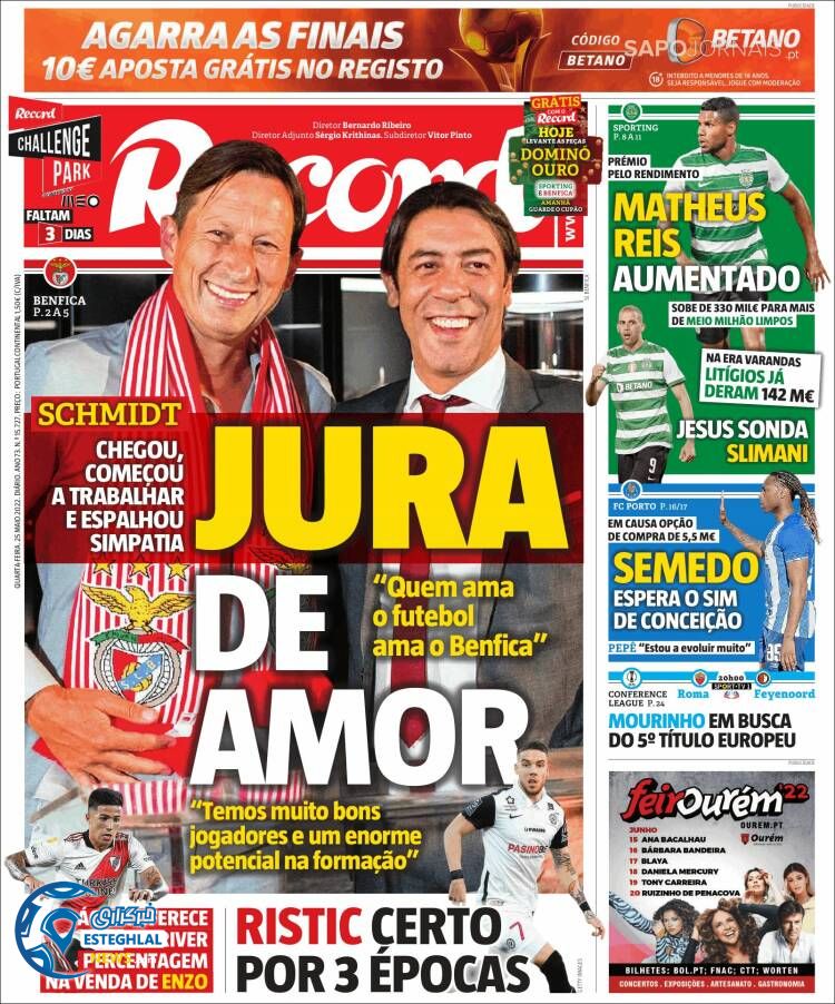 روزنامه ورزشی رکورد چهارشنبه 4 خرداد 1401