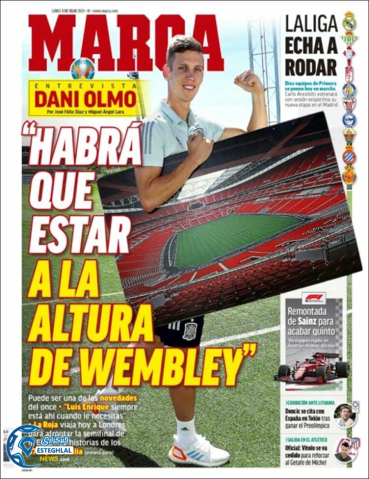 روزنامه ورزشی مارکا دوشنبه 14 تیر 1400