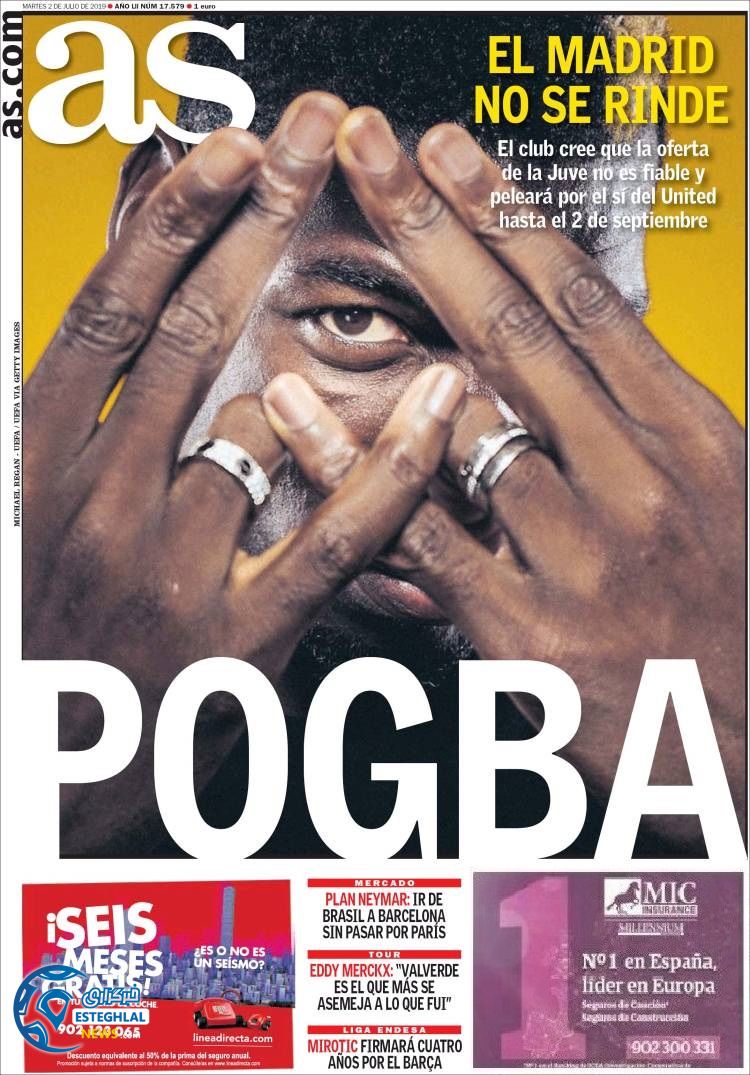 روزنامه ورزشی آاس سه شنبه 11 تیر 1398