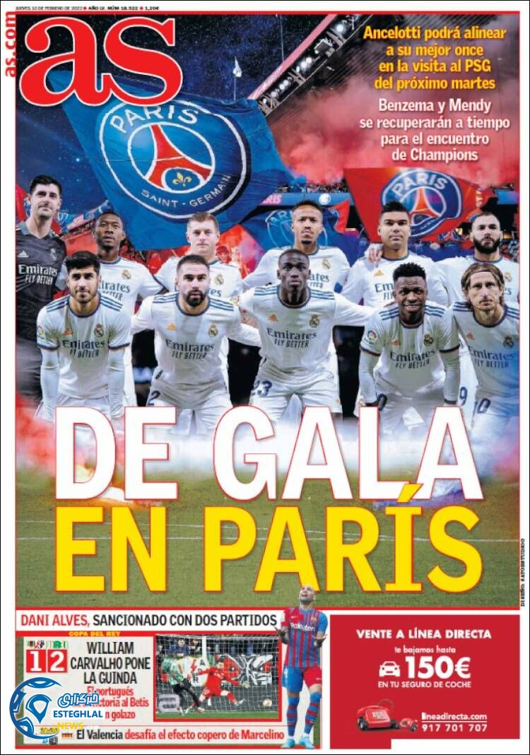 روزنامه ورزشی آ اس پنجشنبه 21 بهمن 1400