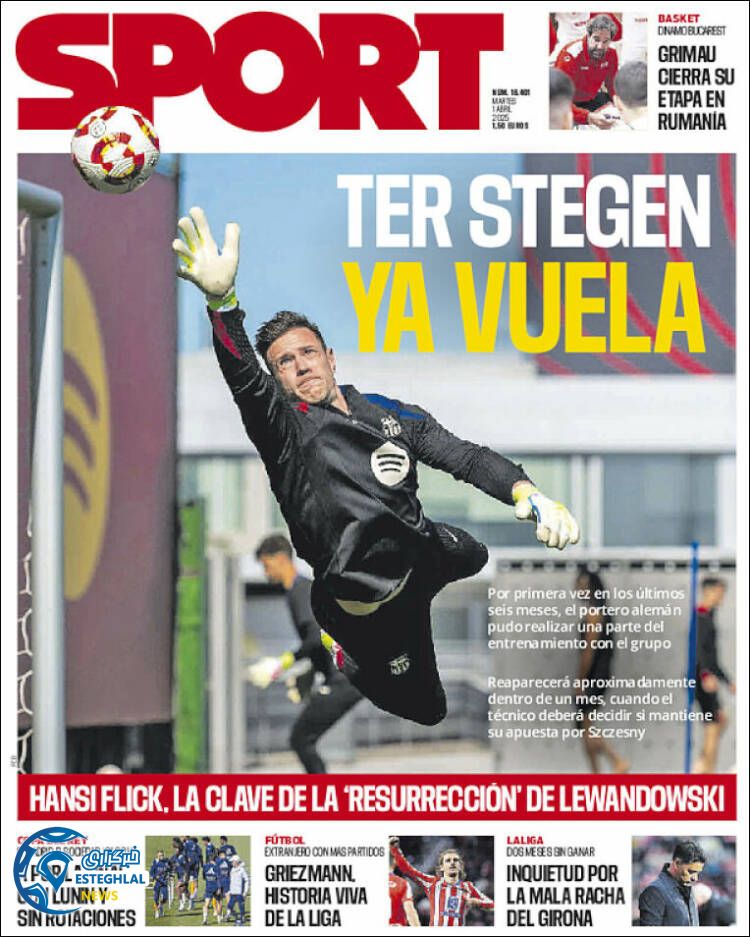 روزنامه  ورزشی  اسپورت سه شنبه 12 فروردین 1404 