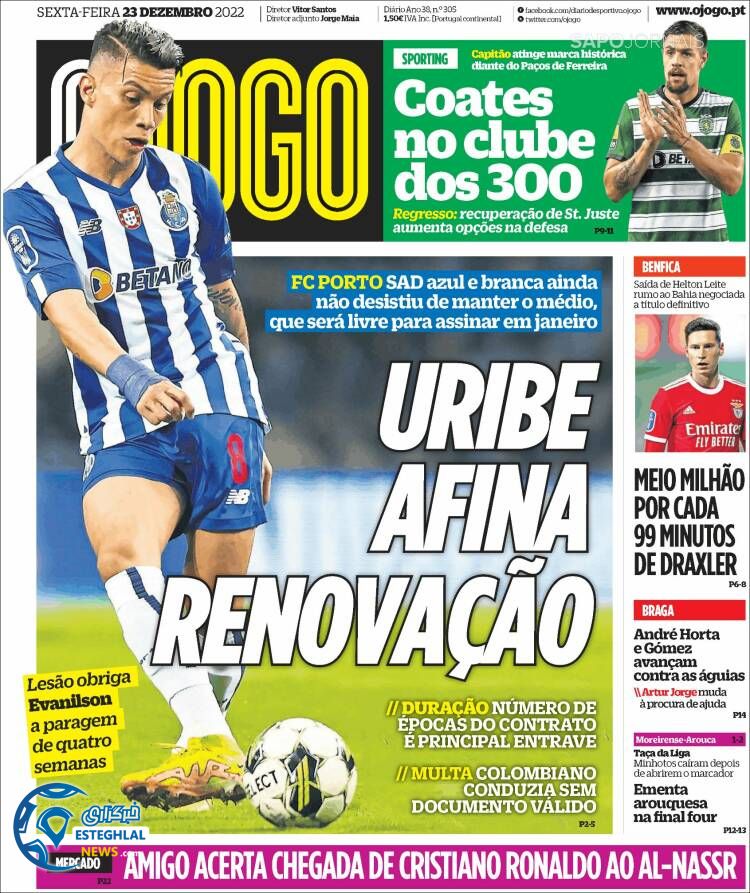 روزنامه ورزشی اوجوگو جمعه 2 دی 1401 