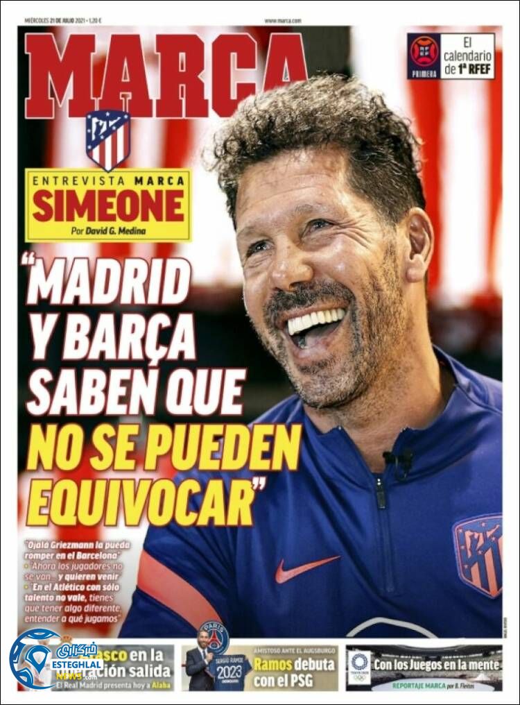 روزنامه ورزشی مارکا چهارشنبه 30 تیر 1400