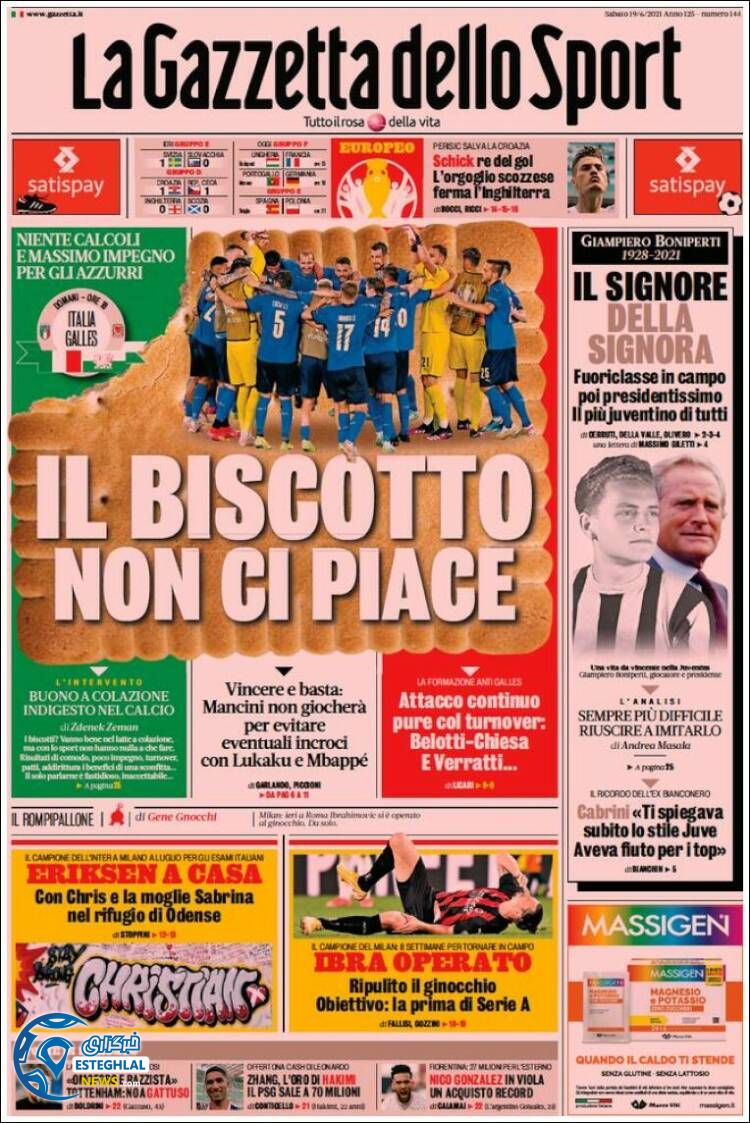 روزنامه ورزشی گاتزتا دلو اسپورت شنبه 29 خرداد 1400