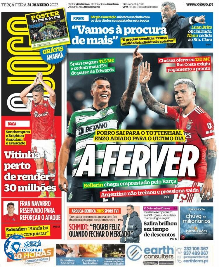 روزنامه ورزشی اوجوگو سه شنبه 11 بهمن 1401  