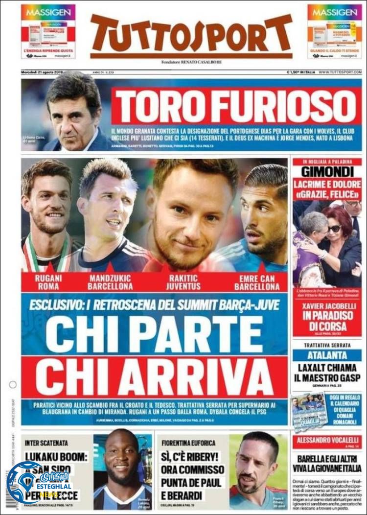 روزنامه ورزشی توتو اسپورت چهارشنبه 30 مرداد 1398