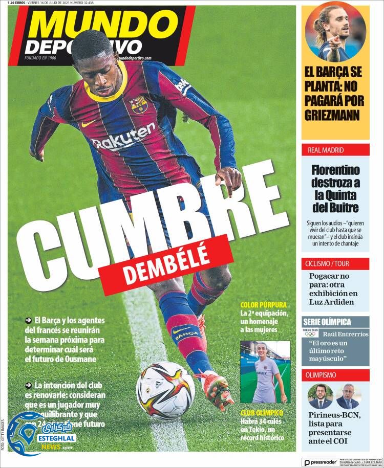 روزنامه ورزشی موندو دپورتیوو جمعه 25 تیر 1400