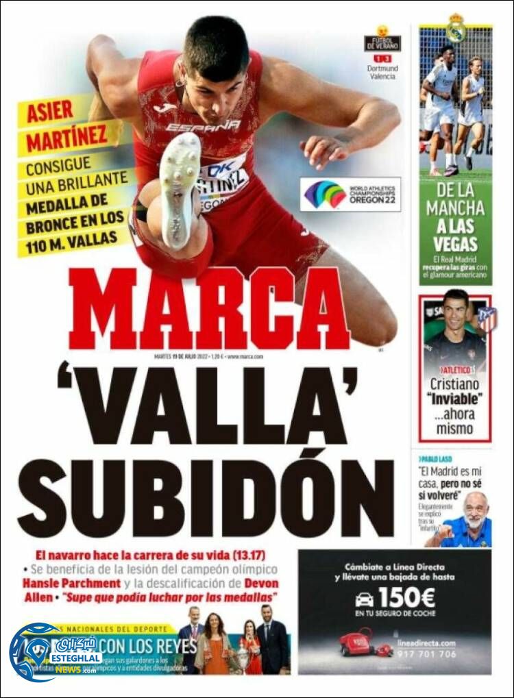 روزنامه ورزشی مارکا سه شنبه 28 تیر 1401