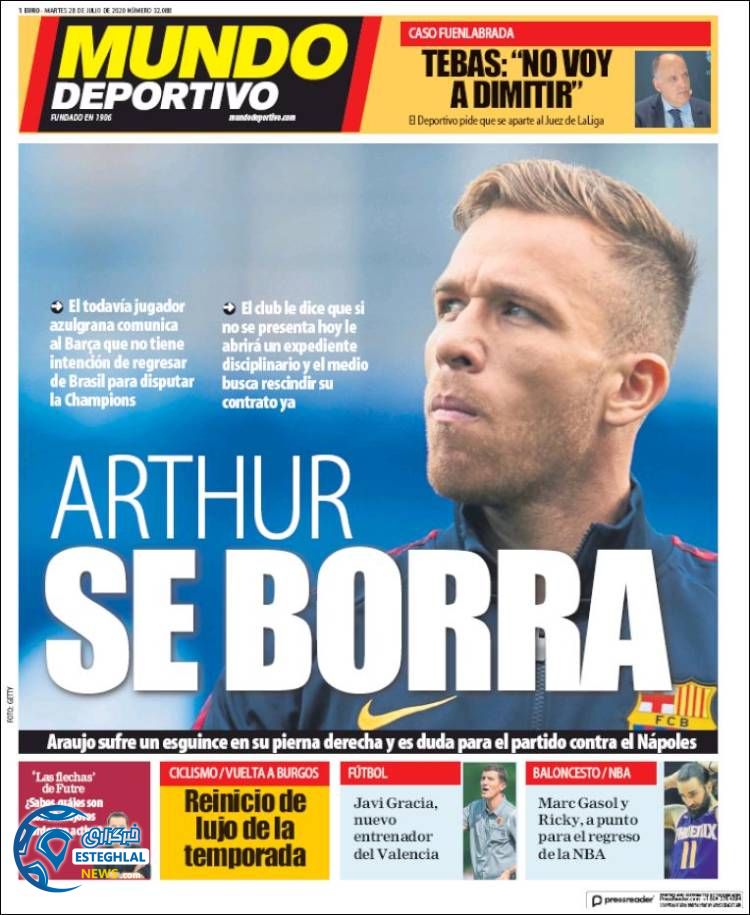 روزنامه ورزشی موندو دپورتیوو سه شنبه 7 مرداد 1399