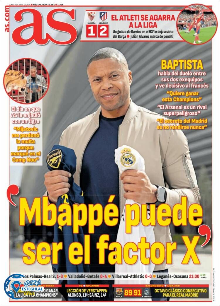 روزنامه ورزشی آ اس دوشنبه 18 فروردین 1404 