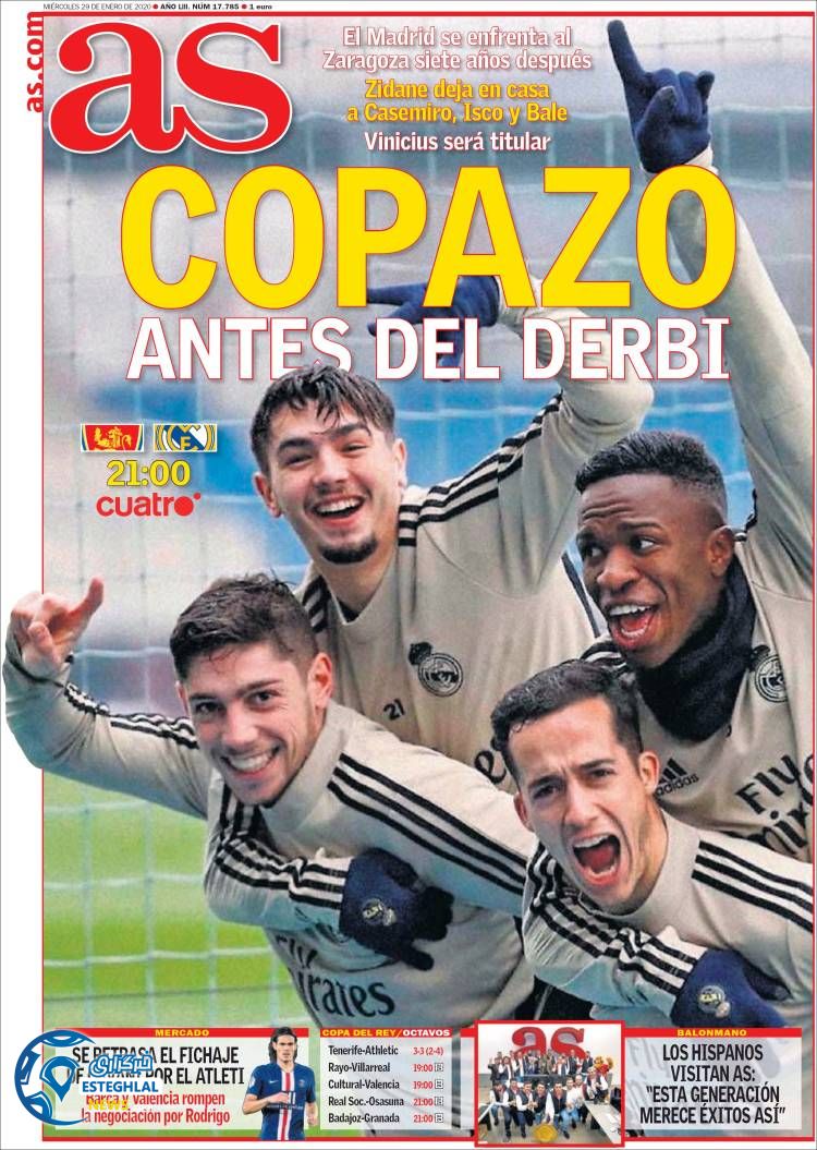 روزنامه ورزشی آاس چهارشنبه 9 بهمن 1398