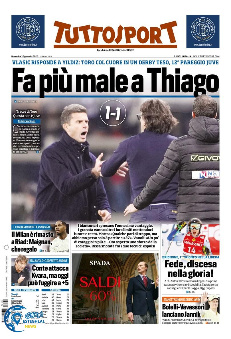 روزنامه ورزشی توتو  اسپورت یکشنبه 23 دی 1403 