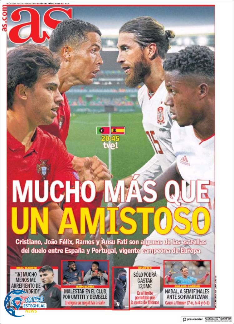 روزنامه ورزشی آاس چهارشنبه 16 مهر 1399