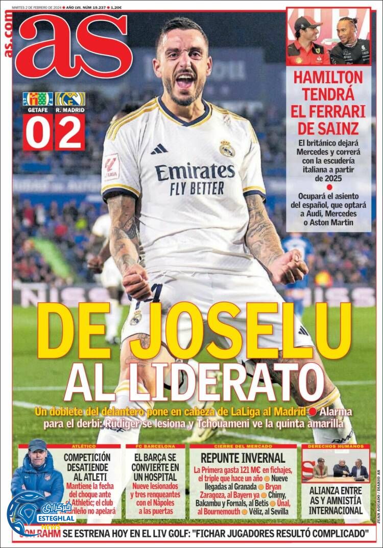 روزنامه ورزشی آ اس جمعه 13 بهمن 1402 