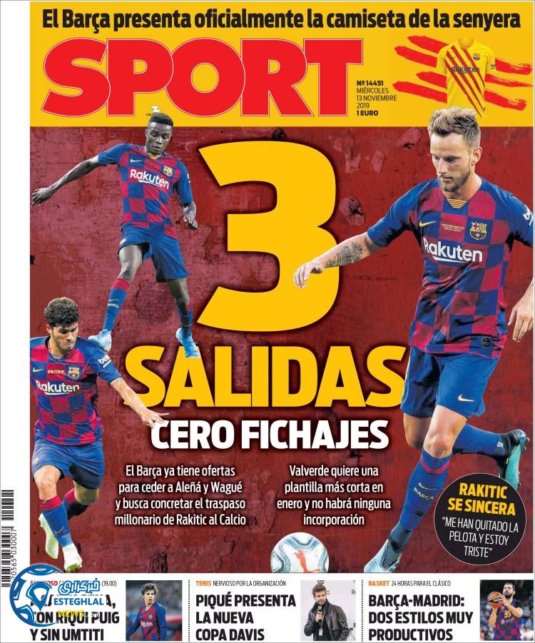 روزنامه ورزشی اسپورت چهارشنبه 22 آبان 1398