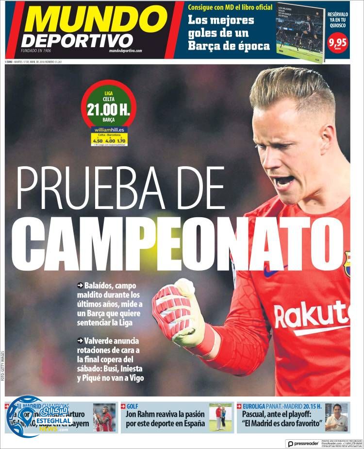 روزنامه موندو دپورتیوو سه شنبه 28 فروردین 1397