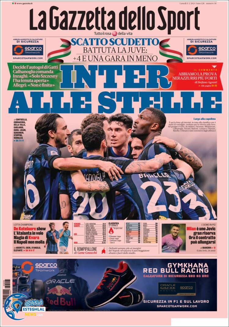 روزنامه ورزشی گاتزتا دلو اسپورت دوشنبه 16 بهمن 1402 