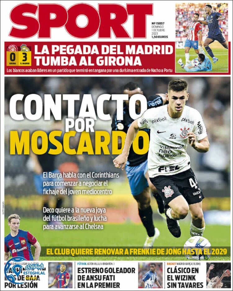 روزنامه ورزشی اسپورت یکشنبه 9 مهر 1402