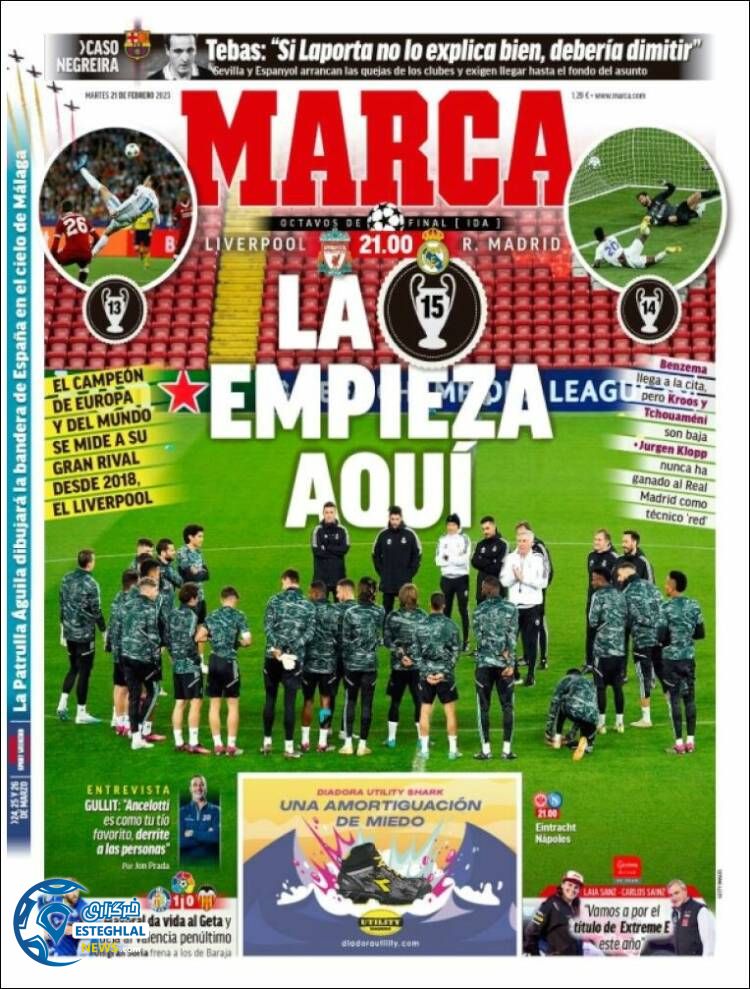 روزنامه ورزشی مارکا سه شنبه 2 اسفند 1401 