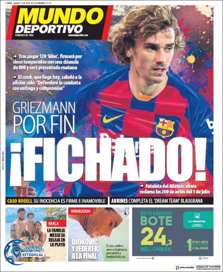 روزنامه ورزشی موندو دپورتیوو شنبه 22 تیر 1398