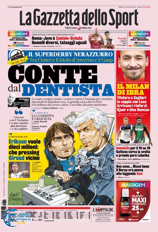 روزنامه ورزشی گاتزتا دلو اسپورت شنبه 21 دی 1398