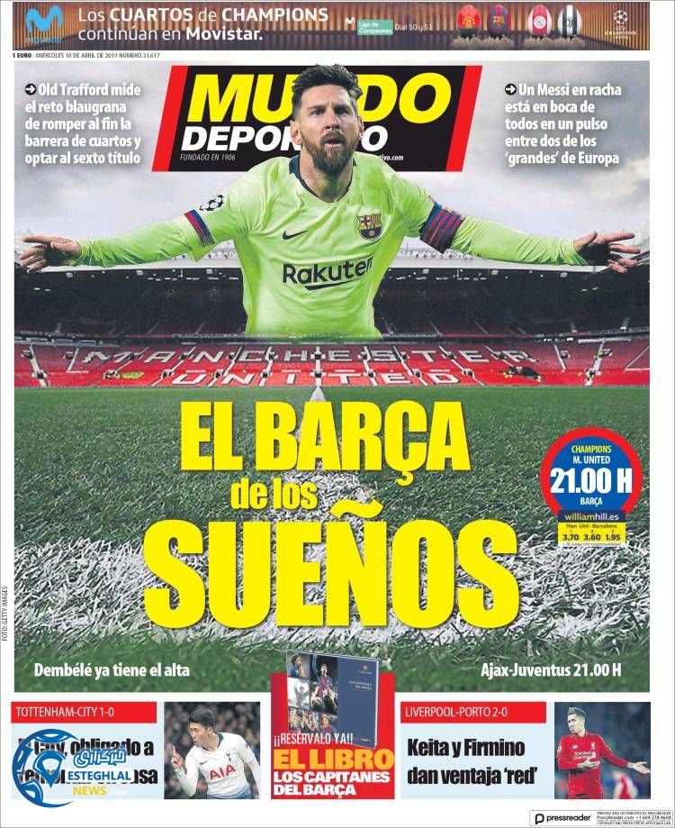 روزنامه ورزشی موندو دپورتیوو چهارشنبه 21 فروردین 1398