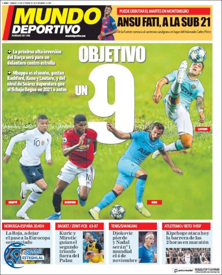 روزنامه ورزشی موندو دپورتیوو شنبه 20 مهر 1398