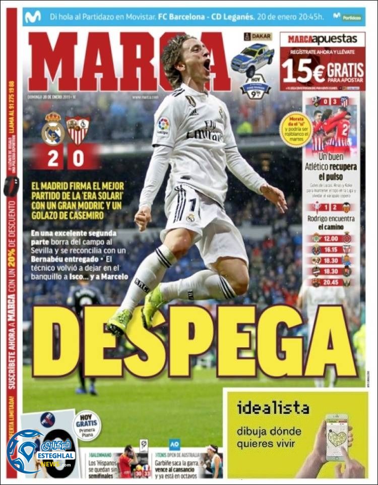 روزنامه ورزشی مارکا یکشنبه 30 دی 1397