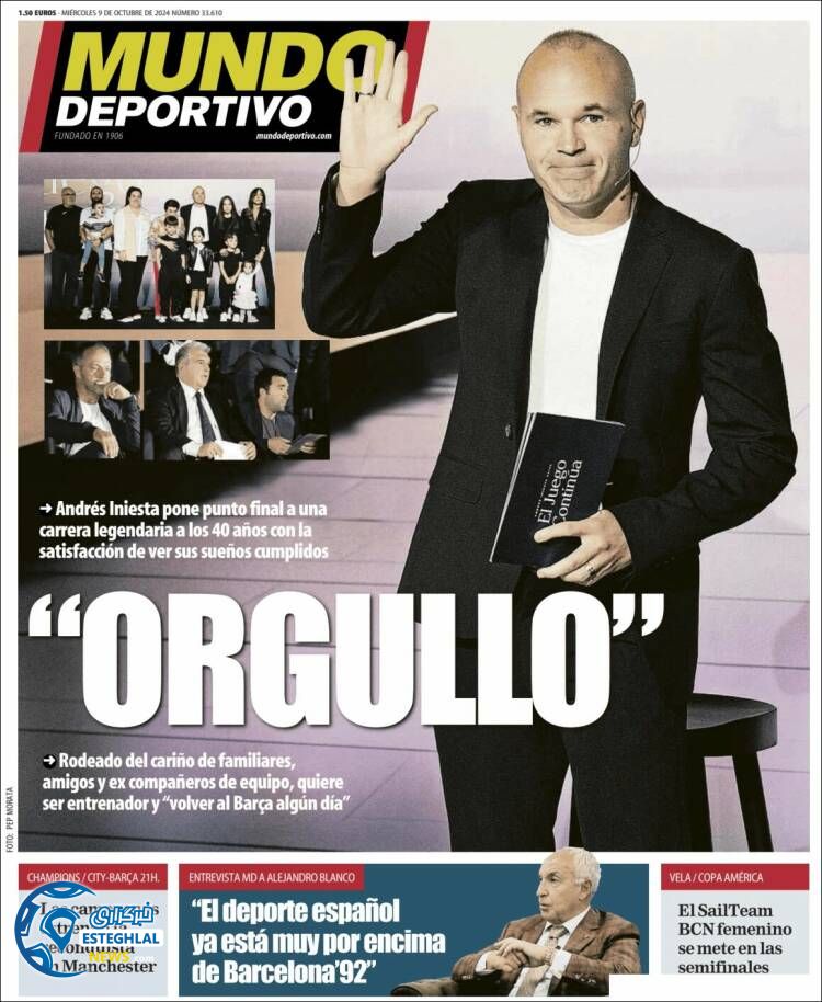 روزنامه ورزشی موندو دپورتیوو چهارشنبه 18 مهر 1403 