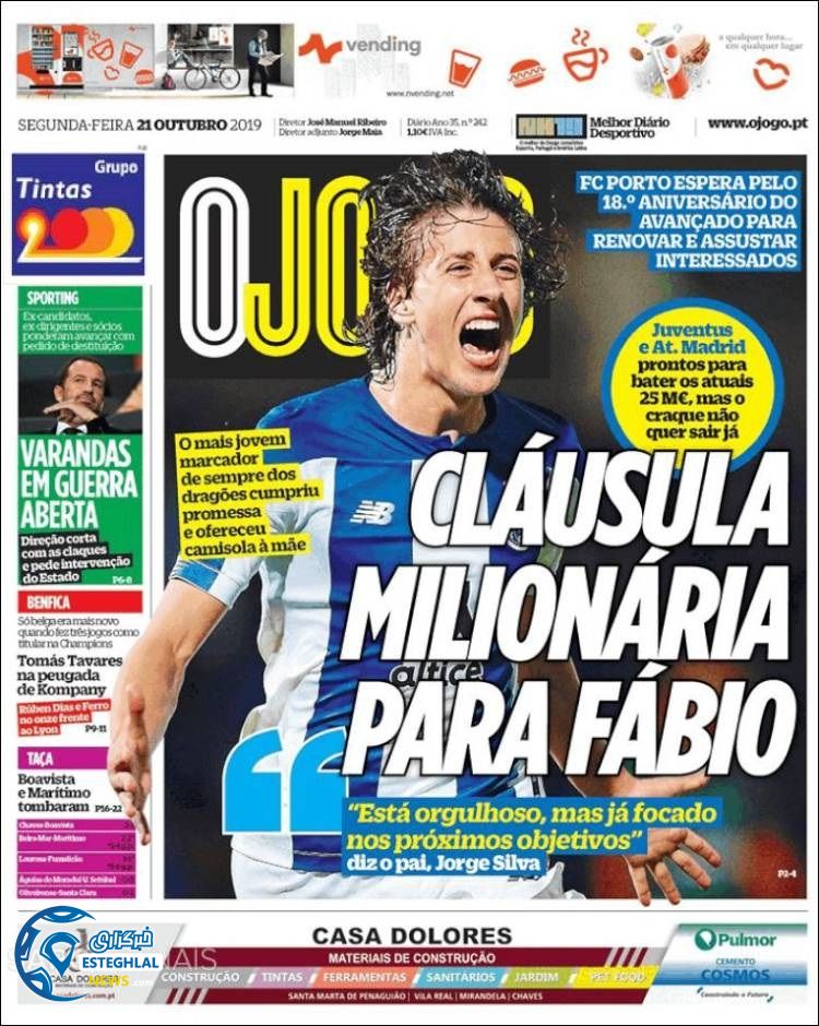 روزنامه ورزشی جوگو دوشنبه 29 مهر 1398