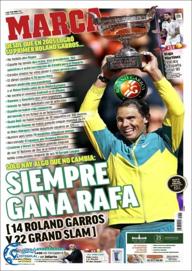 روزنامه ورزشی مارکا دوشنبه 16 خرداد 1401