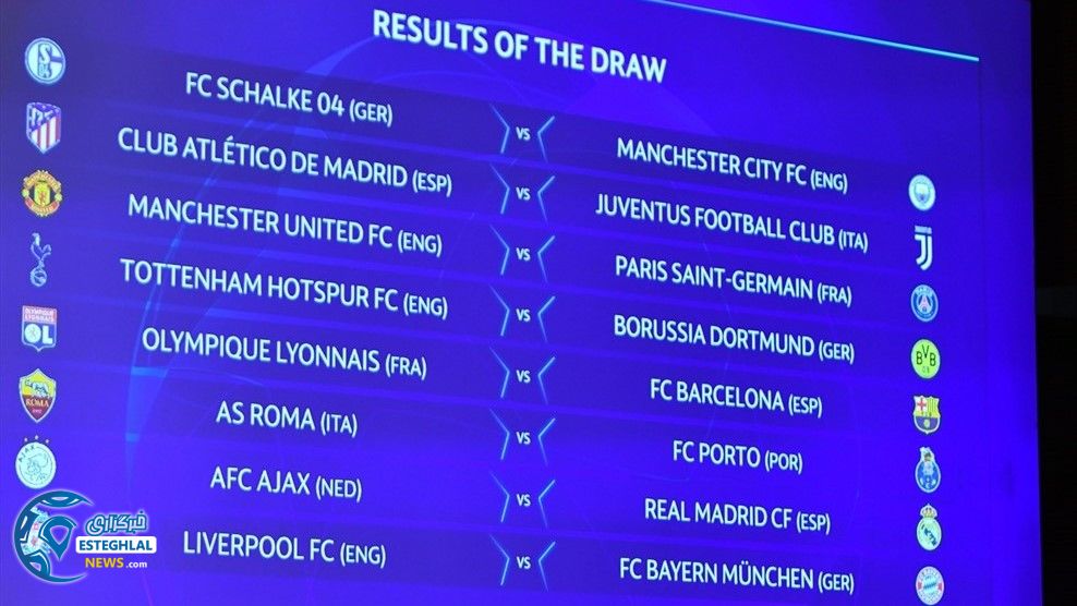 قرعه کشی مرحله 1/8 لیگ قهرمانان 