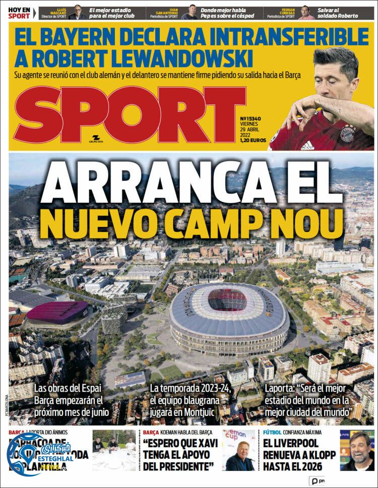 روزنامه ورزشی اسپورت جمعه 9 اردیبهشت 1401