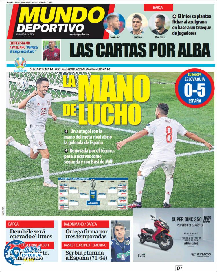 روزنامه ورزشی موندو دپورتیوو شنبه 5 تیر 1400