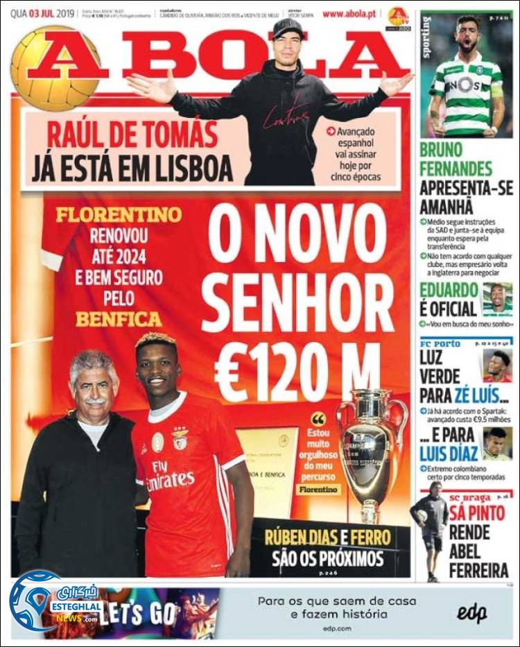 روزنامه ورزشی آبولا چهارشنبه 12 تیر 1398