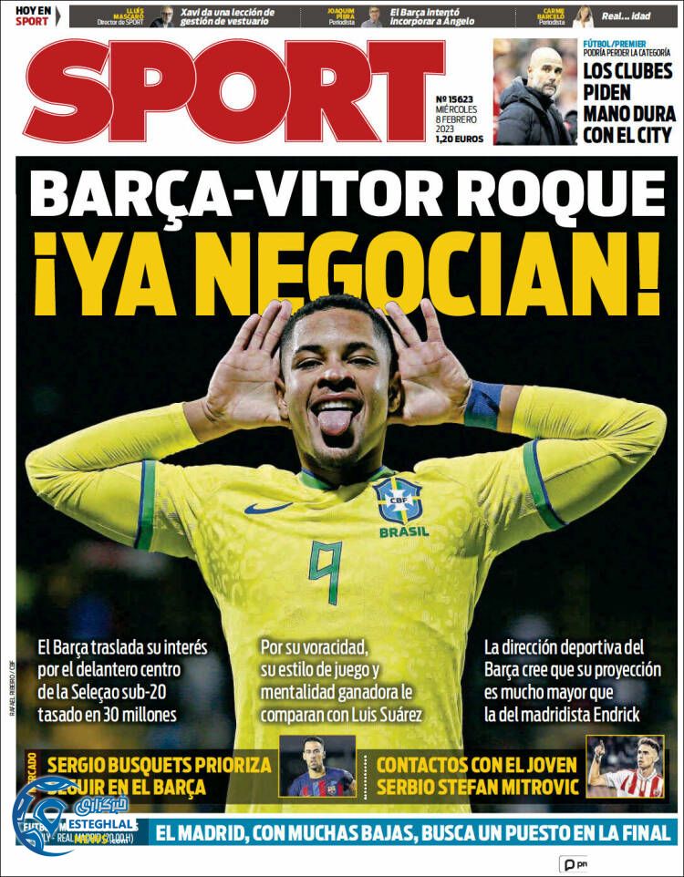 روزنامه ورزشی اسپورت چهارشنبه 19 بهمن 1401  