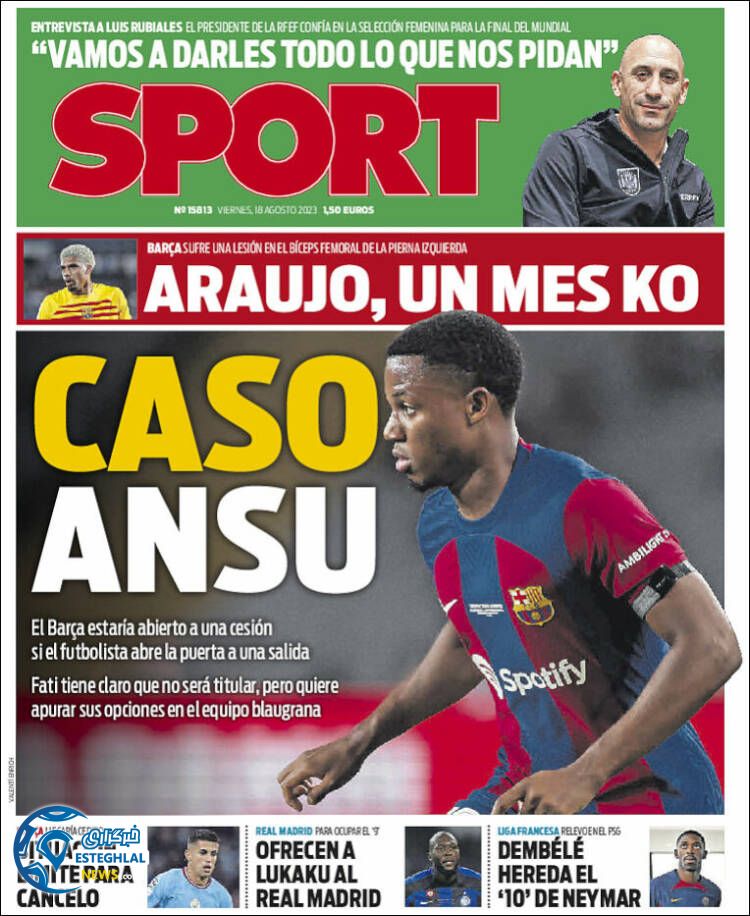 روزنامه ورزشی اسپورت جمعه 27 مرداد 1402 