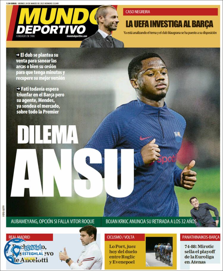 روزنامه ورزشی موندو دپورتیوو جمعه 4 فروردین 1402 