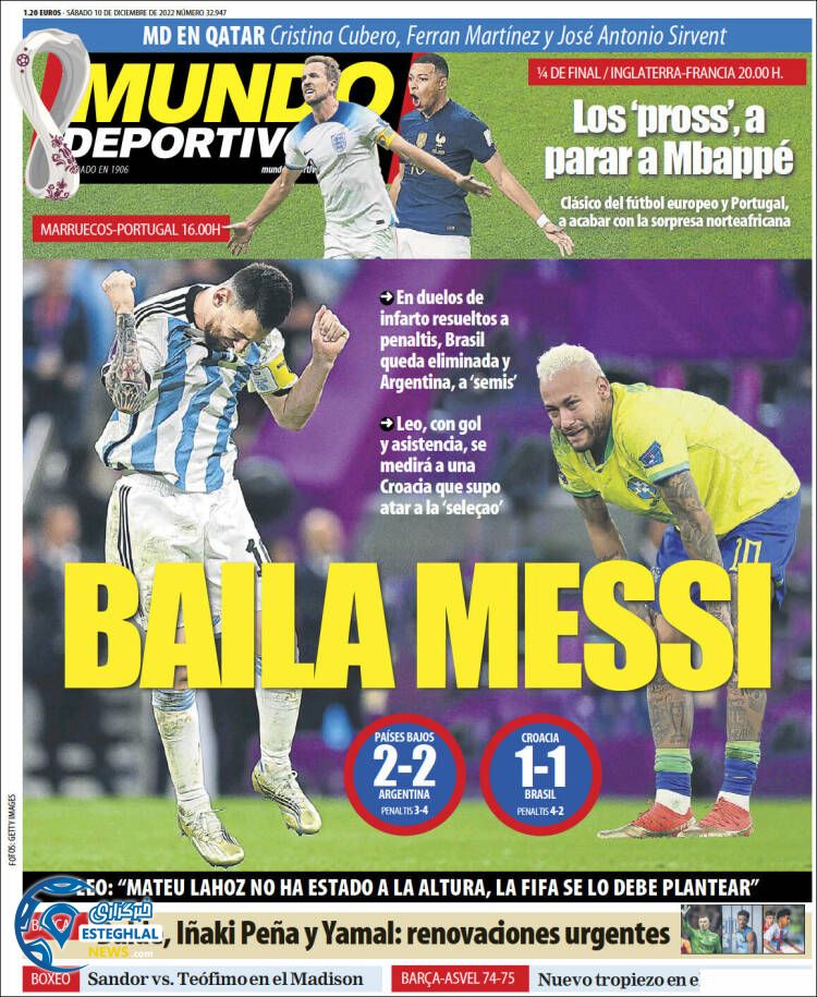 روزنامه ورزشی موندو دپورتیوو شنبه 19 آذر 1401